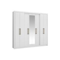 Guarda Roupa Casal 8 Portas e 4 Gavetas c/ Espelho Héster Branco - Carraro - 1