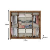 Guarda Roupa Casal 8 Portas e 4 Gavetas c/ Espelho Héster Branco - Carraro - 2