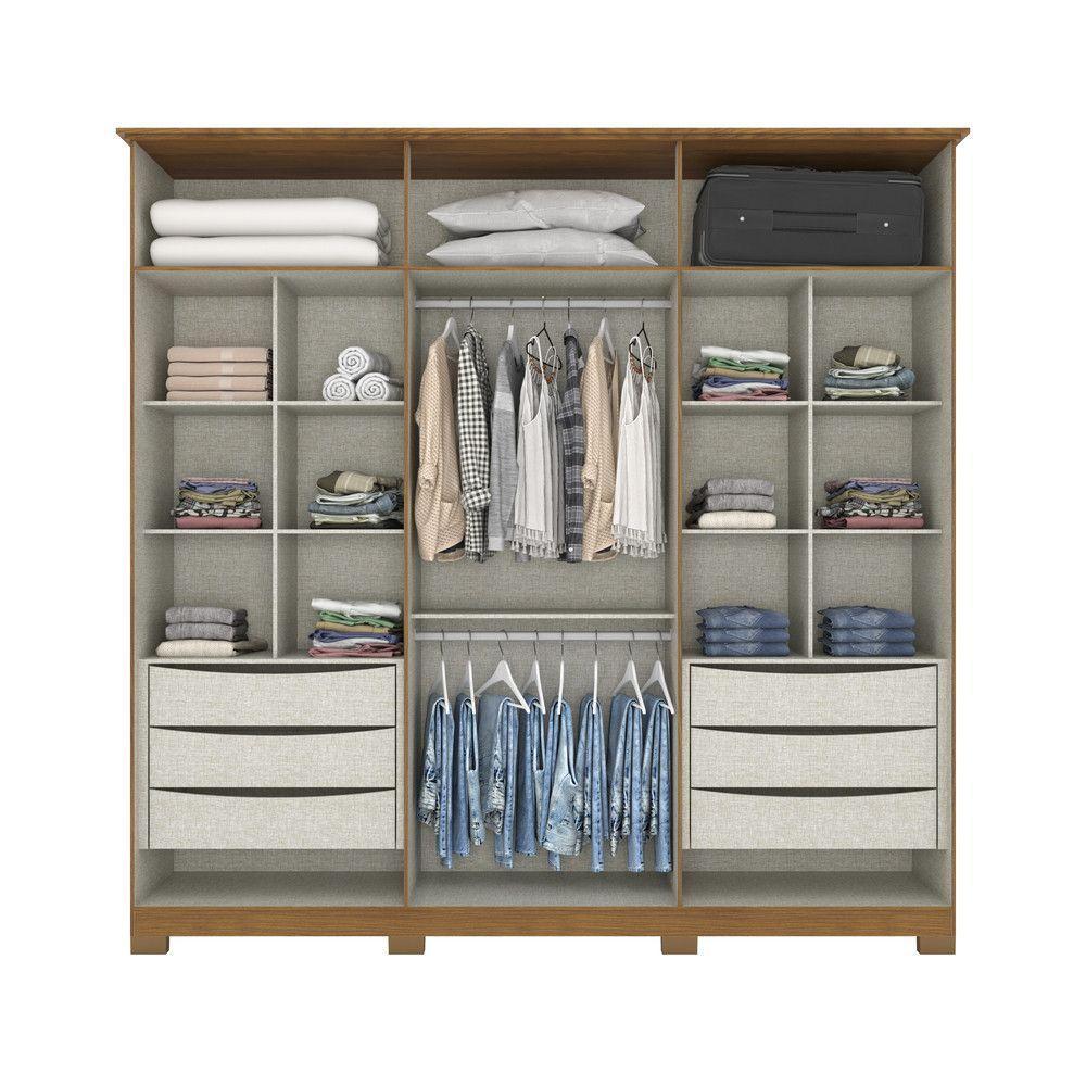 Guarda Roupa Casal 6 Portas 6 Gavetas Andréas Henn Nature Com Off White - 7