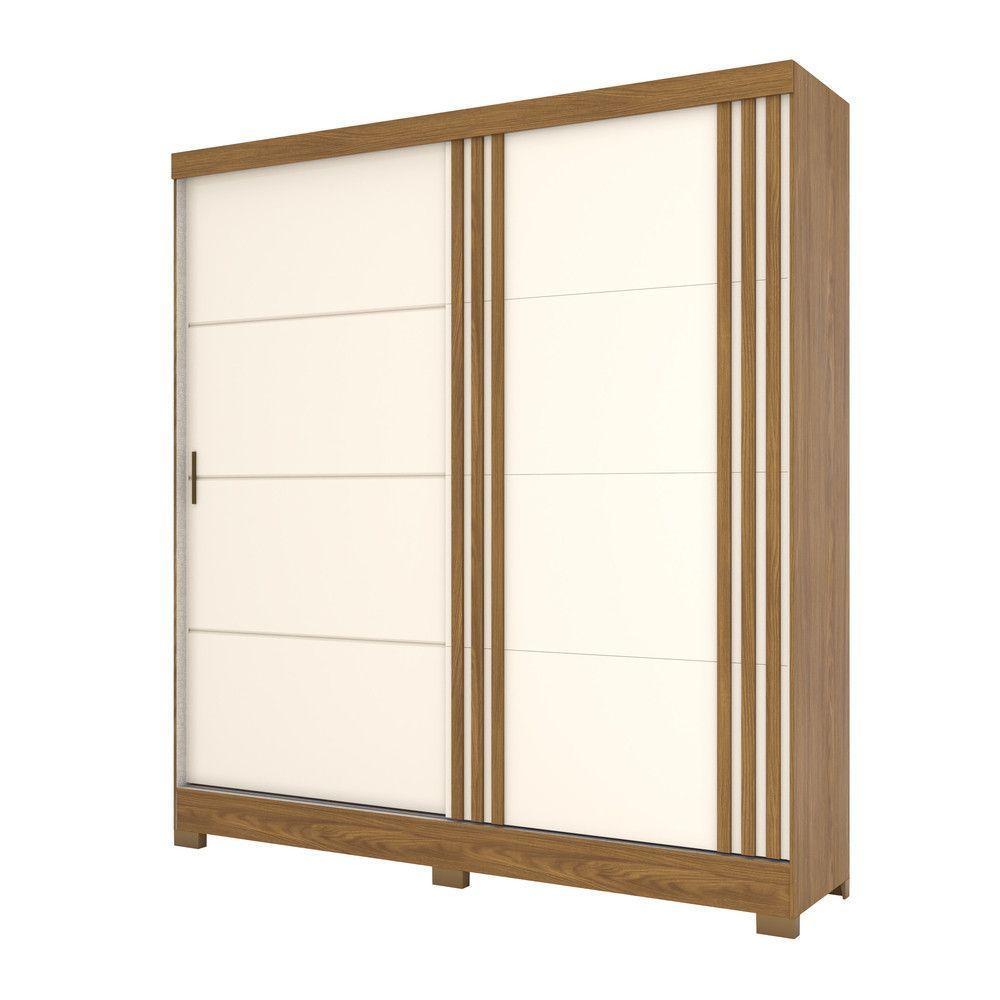 Guarda Roupa Casal 2 Portas 3 Gavetas B352 Briz Nature Com Off White - 4