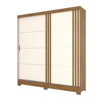 Guarda Roupa Casal 2 Portas 3 Gavetas B352 Briz Nature Com Off White - 4