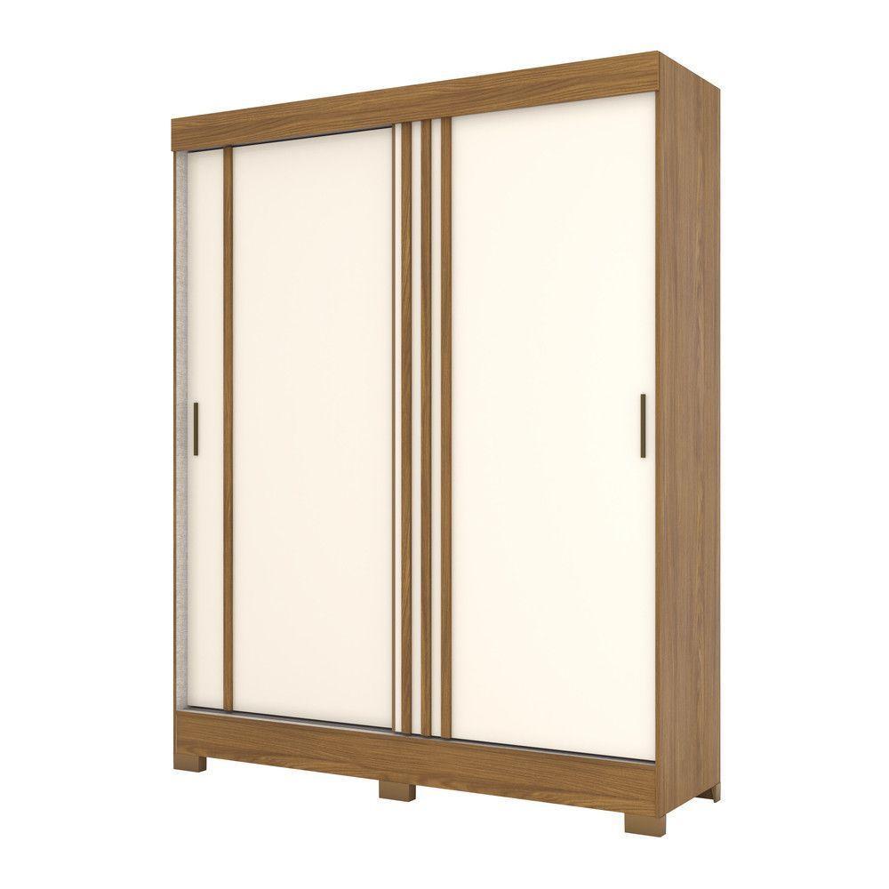 Guarda Roupa Casal 2 Portas 2 Gavetas B353 Briz Nature Com Off White Ou Nature Com Cinza - 2