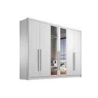 Guarda Roupa Casal 6 Portas e 8 Gavetas c/ Espelho Robust Plus Branco - Novo Horizonte - 1