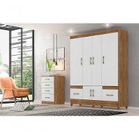 Conjunto Guarda Roupa E Cômoda Gokyo e Branco - 8
