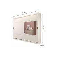 Guarda Roupa Casal 2 Portas de Correr e 4 Gavetas c/ 1 Espelho Blumenau Branco - Panan - 4