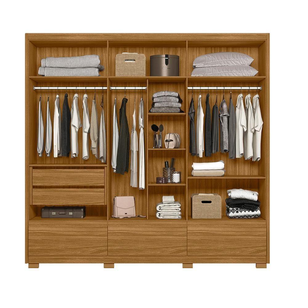 Guarda Roupa Casal 6 Portas 3 Gavetas Amazonas - Freijó Freijó - 3
