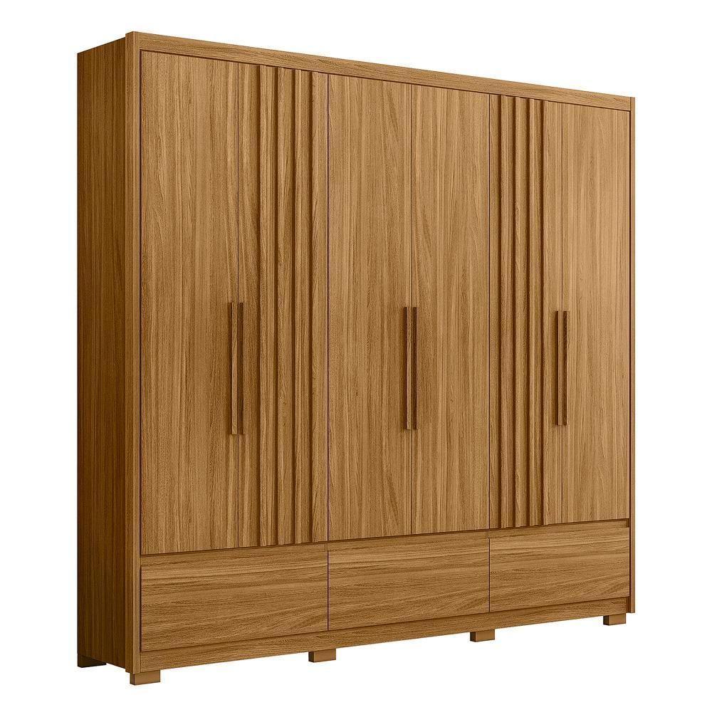 Guarda Roupa Casal 6 Portas 3 Gavetas Amazonas - Freijó Freijó - 7