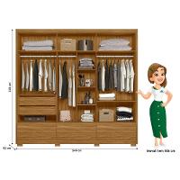 Guarda Roupa Casal 6 Portas 3 Gavetas Amazonas - Freijó Freijó - 8