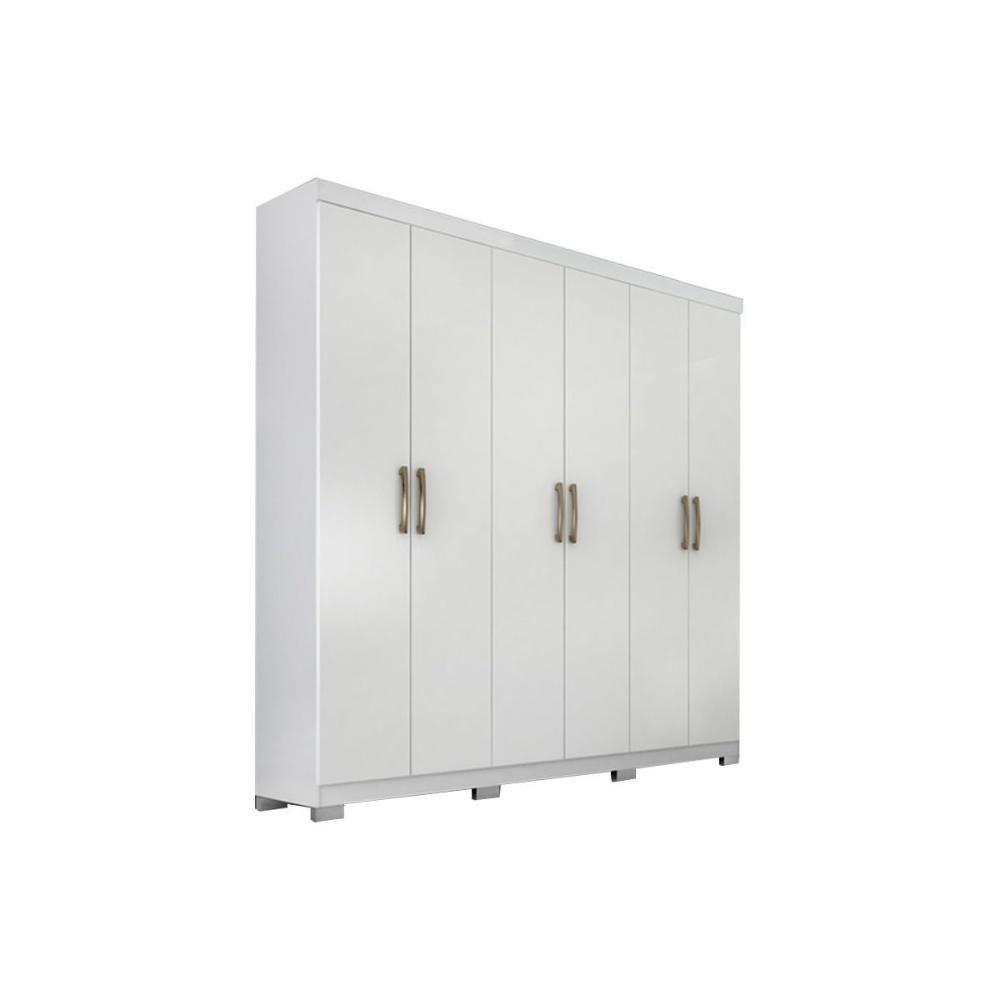 Guarda Roupa Casal 6 Portas e 3 Gavetas Clara Flex Branco - Panan - 1