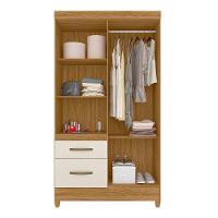 Guarda Roupa Solteiro 4 Portas Com Espelho 2 Gavetas Madri - Freijó / Off White Freijó / Off White - 7