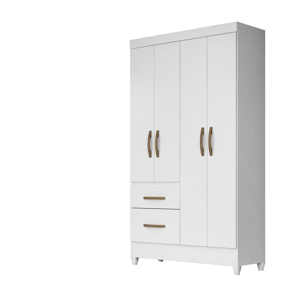 Guarda Roupa Solteiro 4 Portas 2 Gavetas Branco / Rosa / Azul / Lilas Flex Madri - Moval - 3