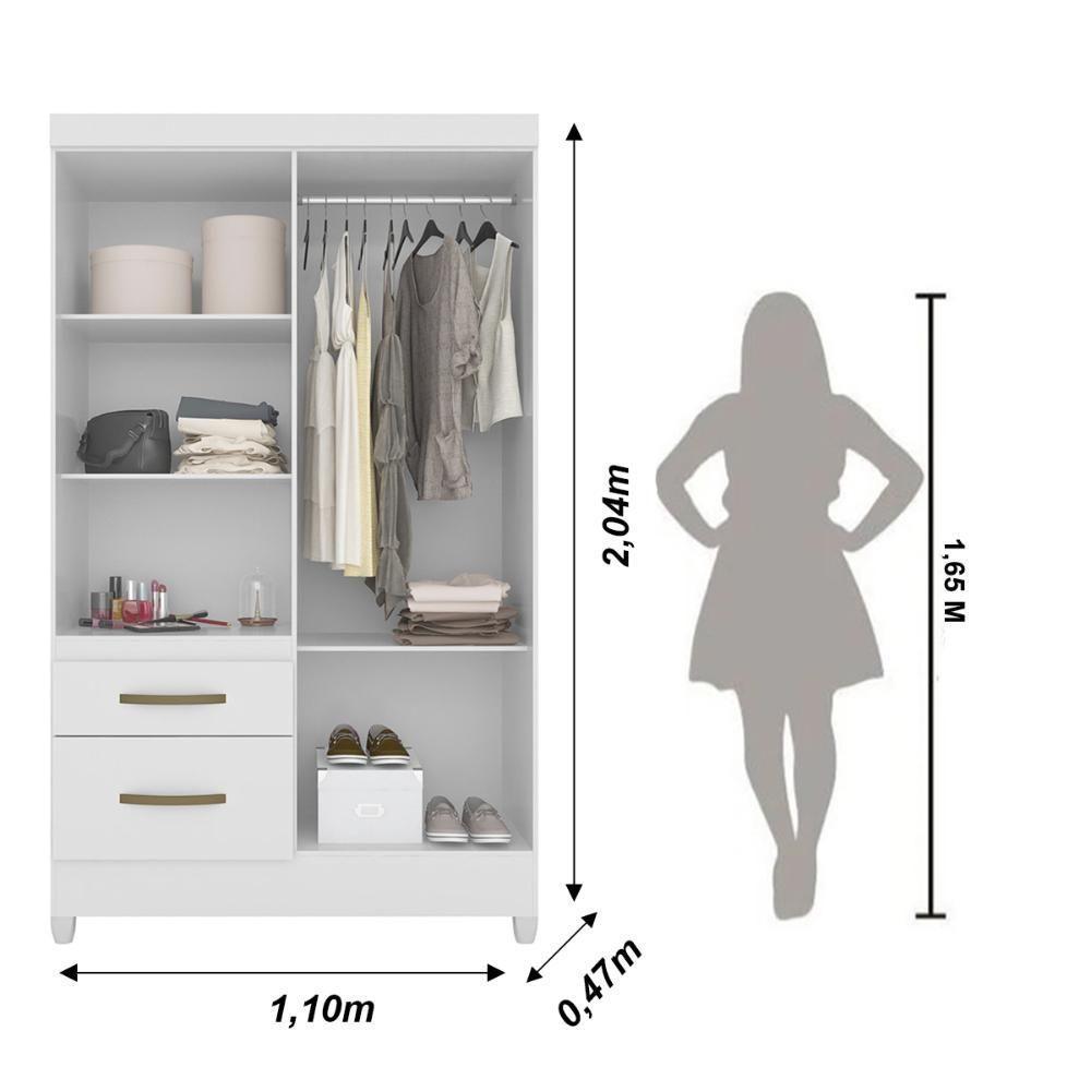 Guarda Roupa Solteiro 4 Portas 2 Gavetas Branco / Rosa / Azul / Lilas Flex Madri - Moval - 5