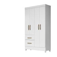 Guarda Roupa Solteiro 4 Portas 2 Gavetas Branco / Rosa / Azul / Lilas Flex Madri - Moval - 3