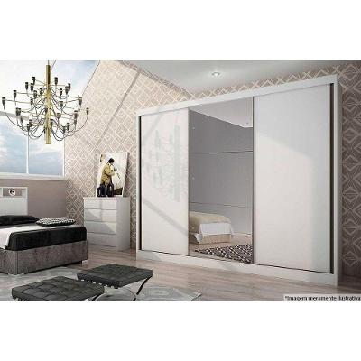 Guarda Roupa Casal Natus 3 Portas de Correr 6 Gavetas Branco MDF Móveis Novo Horizonte