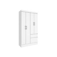 Guarda Roupa Solteiro Oregon c/ 4 Portas e 2 Gavetas Branco/Neve - Tcil Móveis - 1