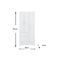 Guarda Roupa Solteiro 3 Portas E 2 Gavetas Wind Ébano Touch - Demóbile - 2