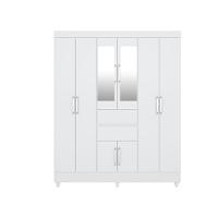 Roupeiro Casal 8 Portas Com Espelho Jena Branco - 2