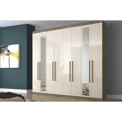 Guarda Roupa Casal Master Vip 8.4 8 Portas Bater 4 Gavetas Branco Santos Andirá