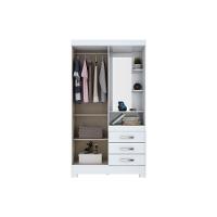 Guarda Roupa Solteiro 2 Portas e 3 Gavetas c/ Espelho Briz B64 Nature/Off White - Henn - 3
