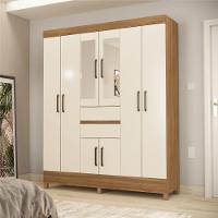 Roupeiro Casal 8 Portas Com Espelho Jena Amendola Off-white - 1