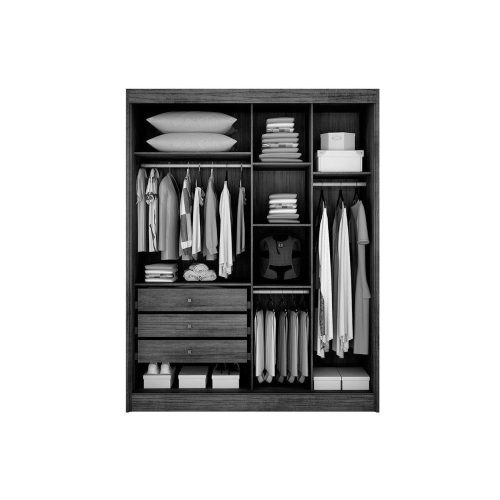 Guarda Roupa Solteiro 2 Portas E 3 Gavetas Virtus Plus Freijo Cumaru C/ Fendi - Novo Horizonte - 4