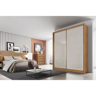 Guarda Roupa Solteiro Virtus Plus 2 Portas de Correr 3 Gavetas Freijo Cumaru com Fendi