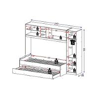Guarda Roupa Solteiro Aéreo C/ Bicama 2691 Branco - Multimóveis - 3