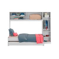 Guarda Roupa Solteiro Aéreo C/ Bicama 2691 Branco - Multimóveis - 7