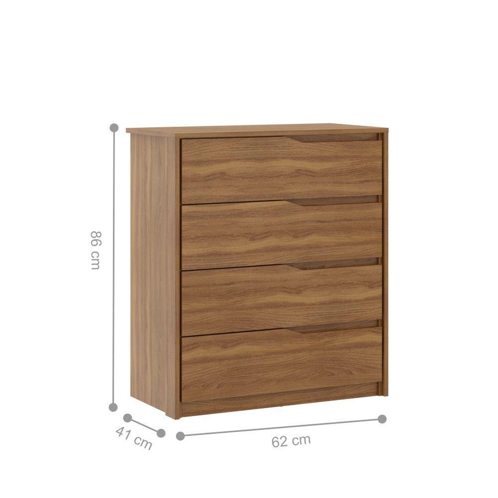 Conjunto Quarto Guarda Roupa Com Espelho E Comoda Napolis Amendola - 2