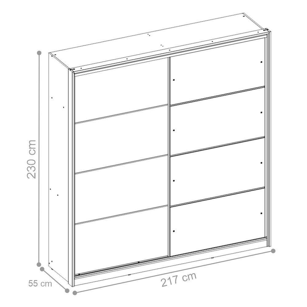 Conjunto Quarto Guarda Roupa Com Espelho E Comoda Napolis Amendola - 3