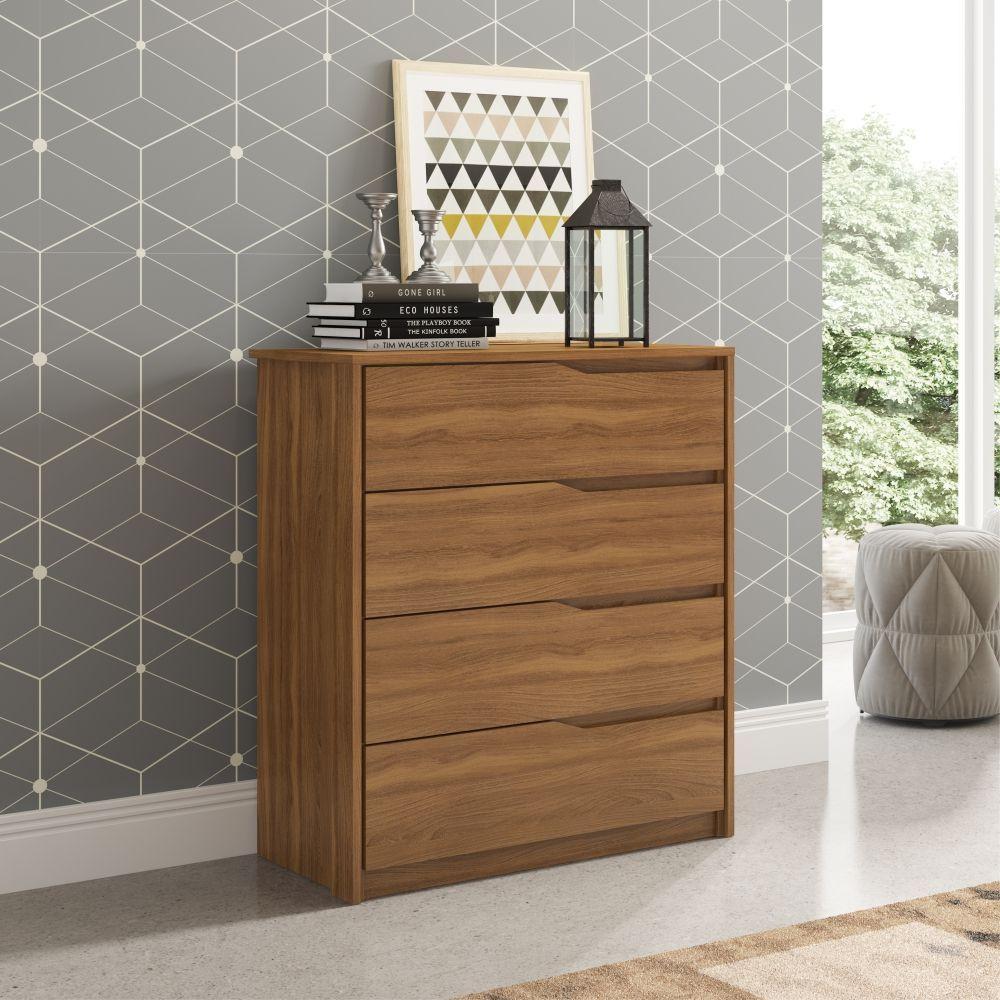 Conjunto Quarto Guarda Roupa Com Espelho E Comoda Napolis Amendola - 7