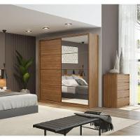 Conjunto Quarto Guarda Roupa Com Espelho E Comoda Napolis Amendola - 8