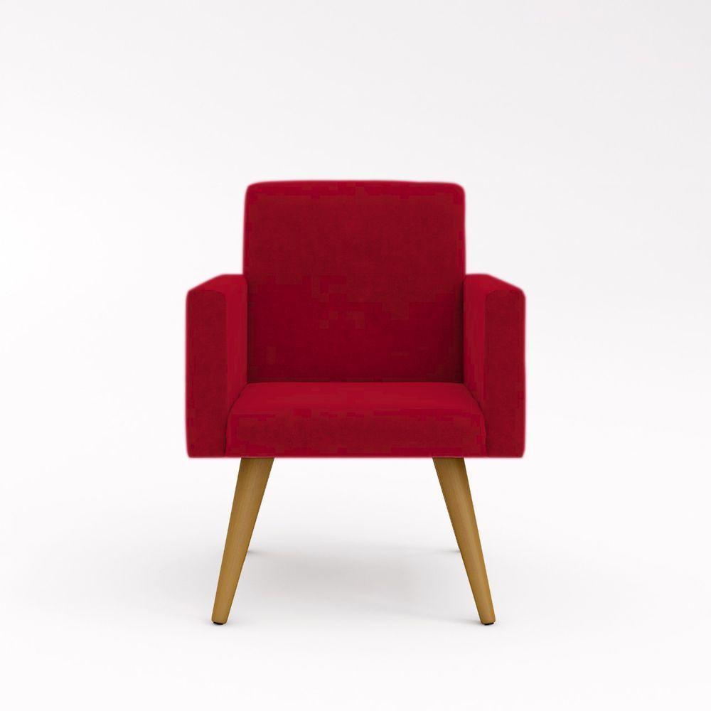 Kit 2 Cadeiras Recepção Poltrona Escritório vermelha - 2