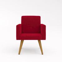 Kit 2 Cadeiras Recepção Poltrona Escritório vermelha