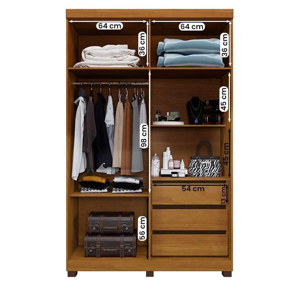 Guarda Roupa Milão Quarto Com 4 Portas Cinamomo/off White Cinamomo/off White - 2