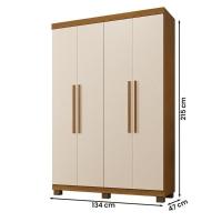 Guarda Roupa Milão Quarto Com 4 Portas Cinamomo/off White Cinamomo/off White - 4
