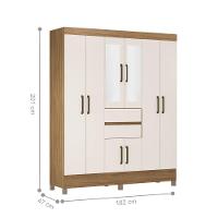 Guarda Roupa Casal 8 Portas Com Espelho Terni Amendola Off-white - 5