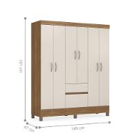 Guarda Roupa 6 Portas Forggia Amendola Off-white - 6