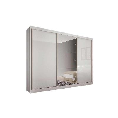 Guarda Roupa Casal Diamond-Toulon Plus 3 Portas de Correr 4 Gavetas Branco