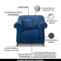 Kit 2 Poltronas Decorativas C/2 Almofadas Suede Azul Marinho - 8