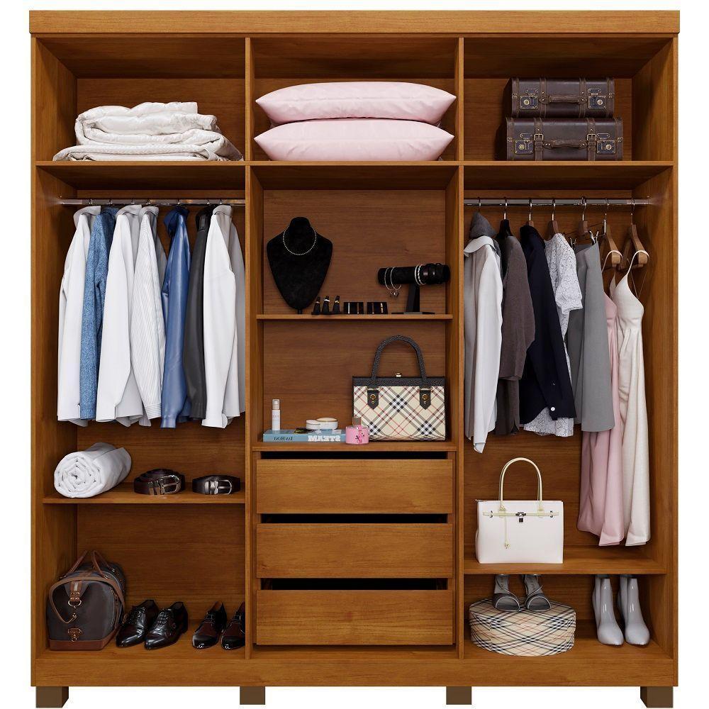 Roupeiro Milão 6 Portas 3 Gavetas Benetil Cinamomo/off White - 3