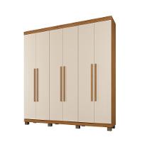 Roupeiro Milão 6 Portas 3 Gavetas Benetil Cinamomo/off White - 1