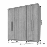 Roupeiro Milão 6 Portas 3 Gavetas Benetil Cinamomo/off White - 4