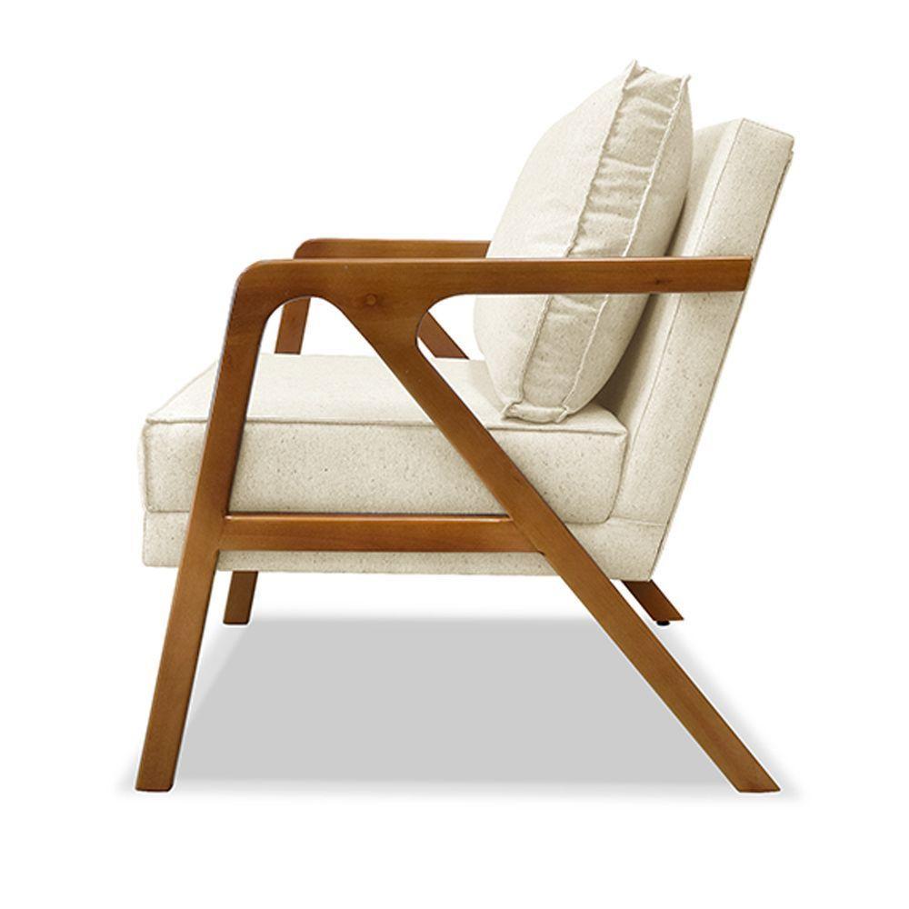 Kit 2 Poltronas De Luxo Frida Linho Rústico Natural - 3