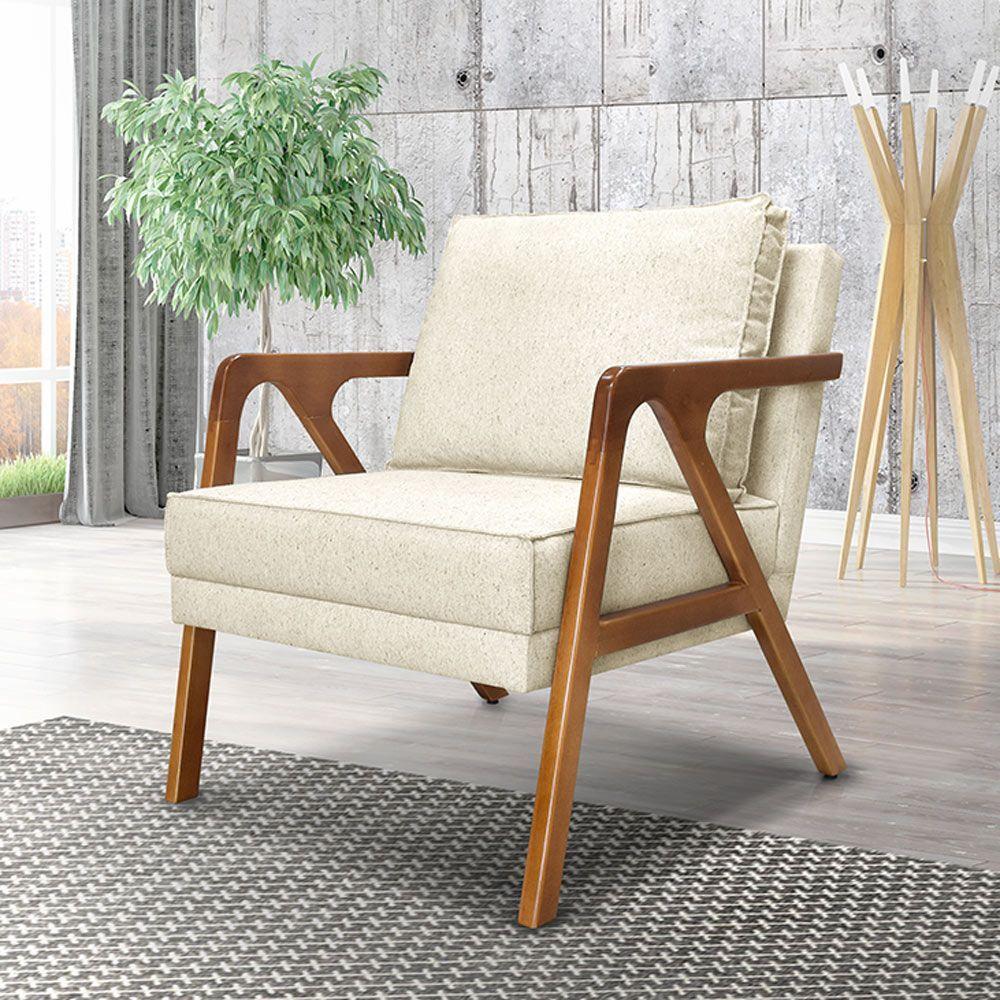 Kit 2 Poltronas De Luxo Frida Linho Rústico Natural - 5