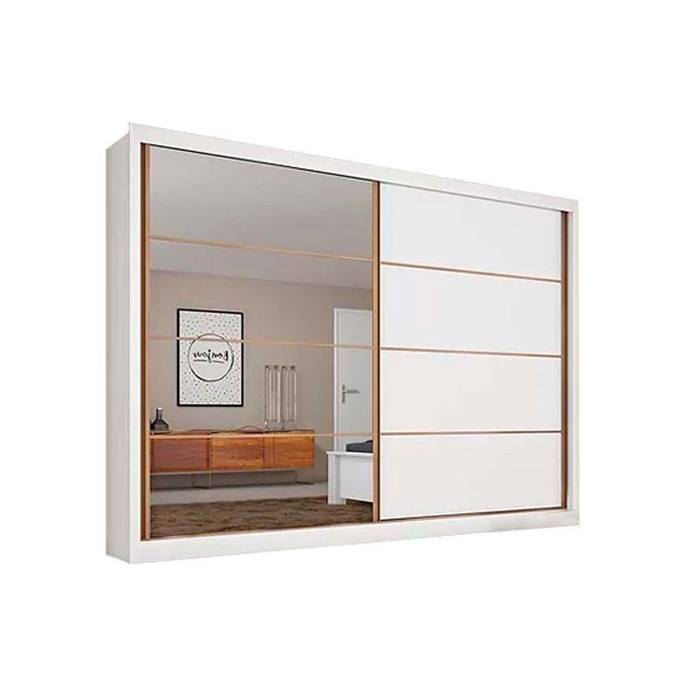 Guarda Roupa Casal 2 Portas de Correr e 6 Gavetas c/ 1 Espelho Sevilha Branco - Europa - 1