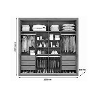 Guarda Roupa Casal 2 Portas de Correr e 6 Gavetas c/ 1 Espelho Sevilha Branco - Europa - 3