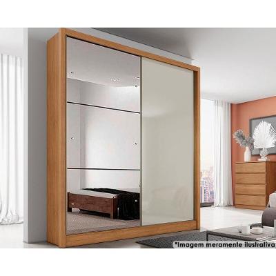 Guarda Roupa Solteiro Virtus 2 Portas de Correr 3 Gavetas Freijó-Fendi Novo Horizonte