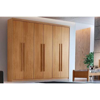 Guarda Roupa Solteiro Hawaii 6 Portas de Bater 2 Gavetas Naturale MDP Rufato