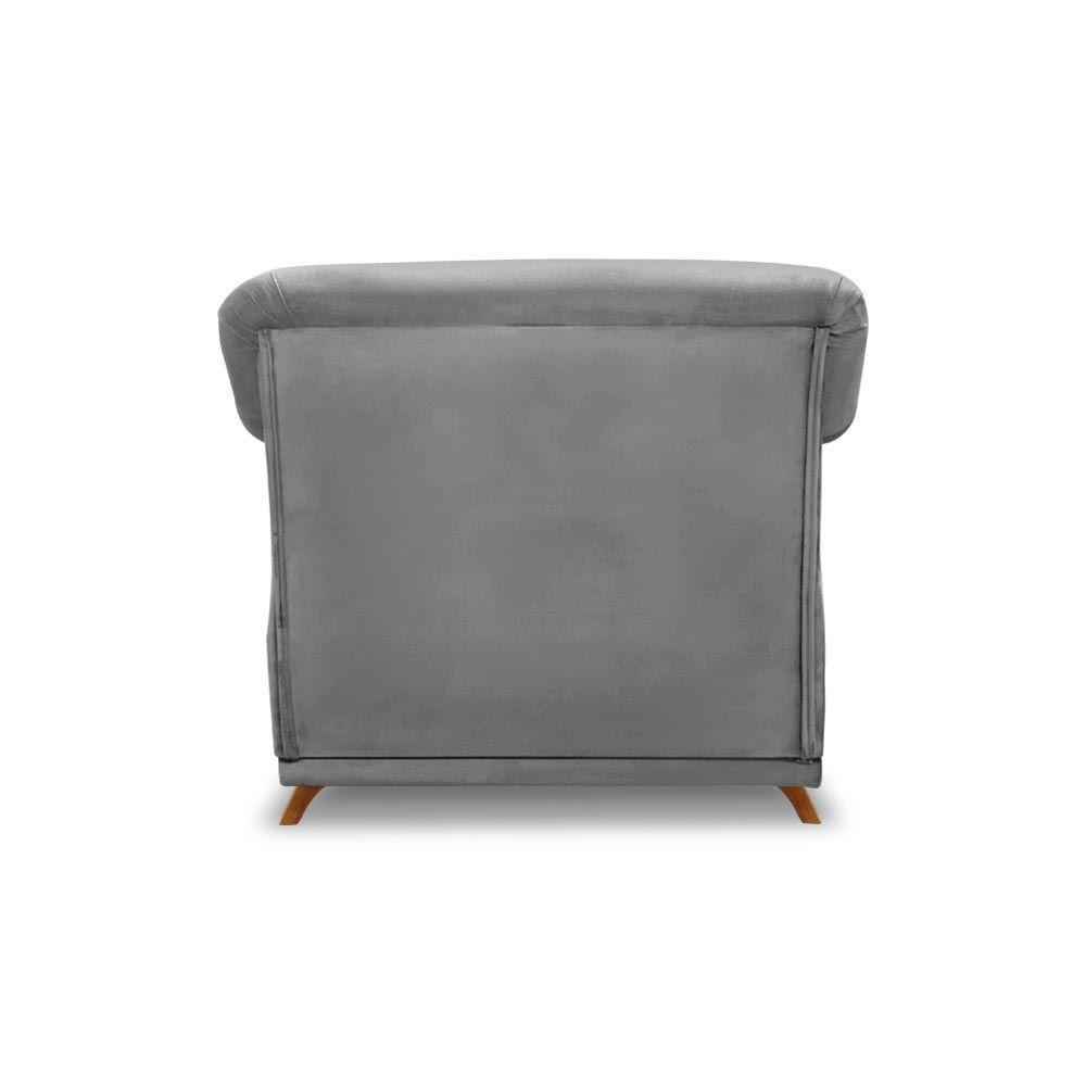 Poltrona Decorativa C/1 Almofada Veludo Cinza - 2